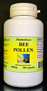 Bee Pollen 500mg, Made in USA - 100 Capsules