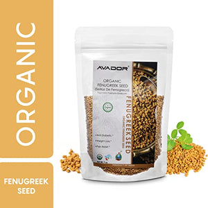 AVADOR USDA Certified Organic All Natural Fenugreek Seed 200 Grams Kasoori Methi Seeds | Indian Herb | Non GMO