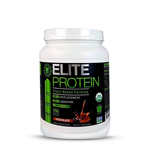 Elite Protein - Organic Plant Based Protein Powder, Pea and Hemp Protein, Muscle Recovery and Meal Replacement Protein Shake, USDA Organic, Non-GMO, Dairy-Free - Vegan (Chocolate, Small Tub)