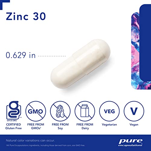 Pure Encapsulations Zinc 30 mg | Zinc Picolinate Supplement for Immune System Support, Growth and Development, Wound Healing, Prostate, and Reproductive Health* | 180 Capsules