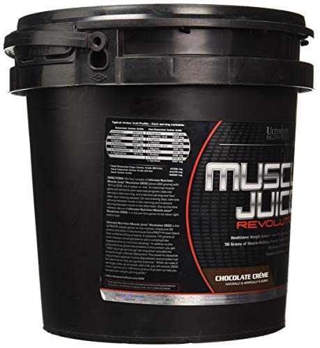 Ultimate Nutrition Muscle Juice Revolution 2600, Lean Muscle Mass Gainer Protein Powder with Glutamine, Whey Protein Isolate for Weight Gain, Time Release Carbohydrates, 11.1 Pounds, Chocolate