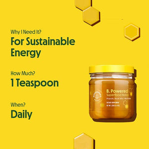 BEEKEEPER'S NATURALS B.Powered - Fuel Your Body & Mind, Helps with Immune Support, Mental Clarity, Enhanced Energy & Athletic performance - Propolis, Royal Jelly, Bee Pollen, Honey (4.4 oz)