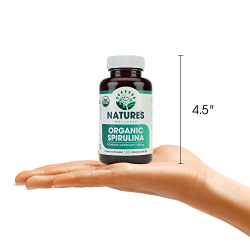 USDA Organic Spirulina Tablets - Non-GMO Green Superfood Supplement: 3000mg of Fresh Blue Green Algae, Vegan, Gluten Free, Sustainably Grown, Pesticides Free and Non-Irradiated, 500mg per Tablet, 180'