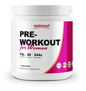 Nutricost Pre-Workout Powder for Women Peach Mango (30 Serv)