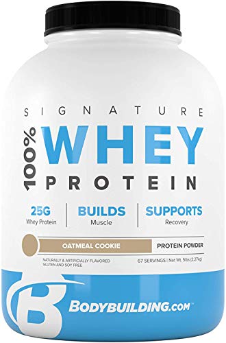 Bodybuilding Signature 100% Whey Protein Powder | 25g of Protein per Serving (Oatmeal Cookie, 5 Lbs)