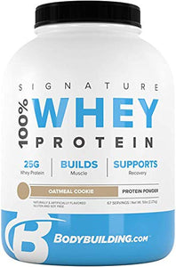 Bodybuilding Signature 100% Whey Protein Powder | 25g of Protein per Serving (Oatmeal Cookie, 5 Lbs)