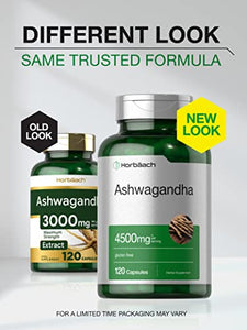 Ashwagandha Capsules | 4500 mg | 120 Count | Maximum Strength | 2 Month Supply | Non-GMO & Gluten Free | by Horbaach