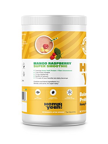 Manitoba Harvest Hemp Yeah! Balanced Protein + Fiber Powder, Unsweetened, 16oz, with 15g protein, 8g Fiber and 2g Omegas 3&6 per Serving, Keto-Friendly, Preservative Free, Non-GMO