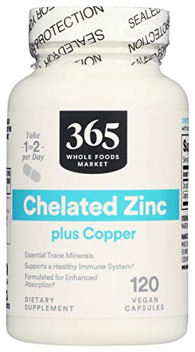 365 by Whole Foods Market, Zinc Chelated, 120 Veg Capsules