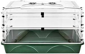 EarlyGrow 24" x 15" x 12.75" Domed Propagator with 2 Height Extenders and Locking Clip Set, Green