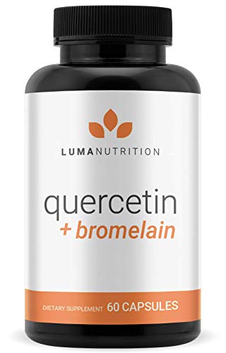 Quercetin 500mg - Quercetin with Bromelain - Powerful Quercetin Supplement - Premium Bromelain Supplement - Cardiovascular Health - Anti-Inflammatory - 60 Capsules