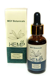 All Natural Hemp Oil for Stress Reduction and Better Sleep – 5000mg – Peppermint Flavor – Vegan Friendly