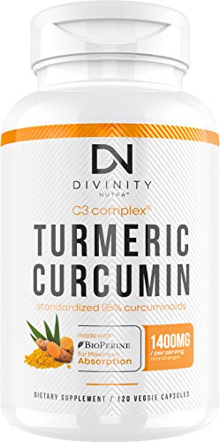 Turmeric Curcumin Supplement with BioPerine (Black Pepper Extract) and C3 Complex - Anti-Inflammatory & Joint Support - Max Strength 95% Curcuminoids - 120 Veggie Capsules (2 Month Supply)