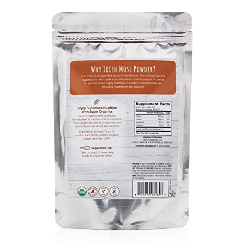 Super Organics Irish Moss Powder | Excellent Source of Iron – Organic, Vegan & Non-GMO, 8 Oz