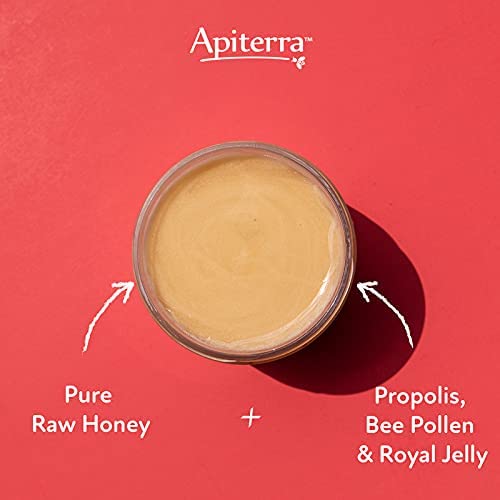 Apiterra - Pure Raw Honey Infused with Propolis, Bee Pollen and Royal Jelly - Natural Immune Support and Energy Boost (total 32 ounce)