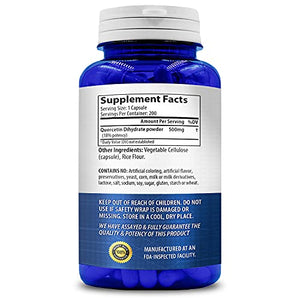 NasaBeahava Pure Quercetin 500mg Supplement - 200 Capsules - Quercetin Dihydrate to Support Cardiovascular Health