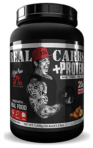 Rich Piana 5% Nutrition Real Carbs + Protein with Real Food Meal Replacement Powder, Complex Carbohydrates, Low Glycemic Recovery, Lean Muscle Mass Gainer, 50.4 oz, 22 Servings (Banana Nut Bread)