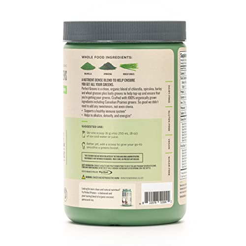 Botanica Organic Unflavored Greens Superfood Powder with Spirulina, Chlorella, Barley & Wheat Grass (27 Servings), No Dairy, Gluten, Soy, Stevia or Added Sugar, Premium Whole Food Ingredients