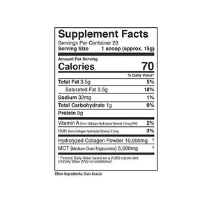 Perfect Keto Collagen Protein Powder with MCT Oil - Grassfed, GF, Multi Supplement, Best for Ketogenic Diets, Use as Keto Creamer, in Coffee and Shakes for Women & Men - Unflavored