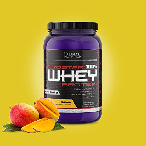 Ultimate Nutrition Prostar Whey Protein Powder Blend of Whey Concentrate Isolate and Peptides – Low Carb, Keto Friendly, 25 Grams of Protein - 30 Servings, Mango, 2 Pounds