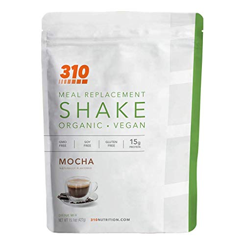 Vegan Organic Plant Protein Powder and Meal Replacement Shake - By 310 Nutrition - Gluten, Dairy and Soy Free - 0g of Sugar | Keto and Paleo Friendly… (Mocha, 14 Servings)