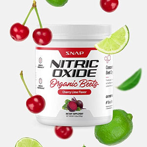 Beet Root Powder Organic - Nitric Oxide Beets by Snap Supplements - Supports Blood Pressure and Circulation Superfood, Muscle & Heart Health, Increase Stamina & Energy, 250g (Cherry Lime)