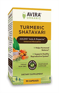 Avira Organic Turmeric Shatavari – Super Fusion With Amla, Curcumin And Bioperine, Helps Support Immune And Reproductive Function, Enhanced Absorption, Max Strength-2190mg Per Day Intake