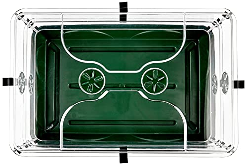 EarlyGrow 24" x 15" x 12.75" Domed Propagator with 2 Height Extenders and Locking Clip Set, Green