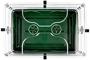 EarlyGrow 24" x 15" x 12.75" Domed Propagator with 2 Height Extenders and Locking Clip Set, Green
