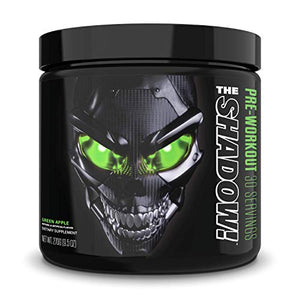 JNX Sports The Shadow! Hard Core Preworkout, A Better Pre Workout Stimulant - Electric Energy, Hypnotic Mental Focus, Superhuman Strength, 350mg of Caffeine, Men & Women | Green Apple | 30 SRV