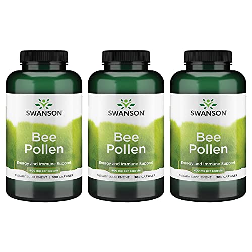 Swanson Bee Pollen 400 Milligrams 300 Capsules (3 Pack)