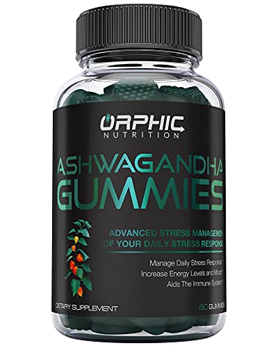 Ashwagandha Gummies - 1000MG Ashwagandha Per Serving - Formulated with Maca Root, Lemon Balm & L-Theanine - Supports Stress Relief, Energy, Mood & Strong Immunity - Vegan* - 60 Gummies