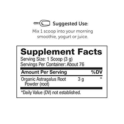 Super Organics Astragalus Root Powder | Natural Stress Support – Vegan, Gluten-Free & Non-GMO, 8 Oz