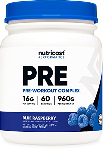 Nutricost Pre-Workout Complex Powder Blue Raspberry (60 Serv)