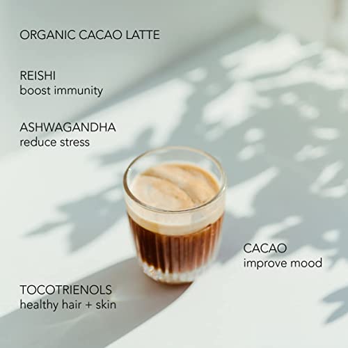 TUSOL Organic Cacao + Ashwagandha Latte Mix - Supports Metabolism, Immunity, and Cellular Health - for Stress and Inflammation - Vegan and Gluten-Free
