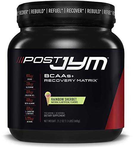 Post JYM Active Matrix - Post-Workout with BCAA's, Glutamine, Creatine HCL, Beta-Alanine, and More | JYM Supplement Science | Rainbow Sherbert Flavor, 30 Servings, 21.2 oz.