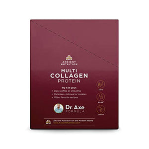 Collagen Powder Protein with Probiotics by Ancient Nutrition, Unflavored Multi Collagen Protein Packets with Vitamin C, Pack of 40, Hydrolyzed Collagen Peptides Supports Skin and Nails, Gut Health