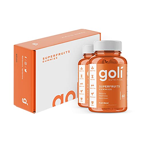 SUPERFRUITS Vitamin Gummy by Goli Nutrition - 120 ct - with Collagen-Enhancing Ingredients. Radiate. Rejuvenate. Refresh (Mixed Fruit, Vegan, Plant-Based, Non-GMO, Gluten-Free & Gelatin Free)
