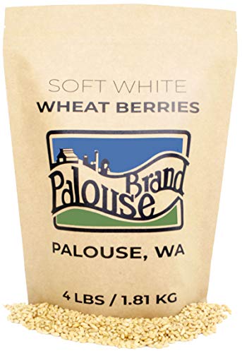 Soft White Wheat Berries • Family Farmed in Washington State • 100% Desiccant Free • 4 lbs • Non-GMO Project Verified • Kosher • Field Traced • Resealable Kraft Bag