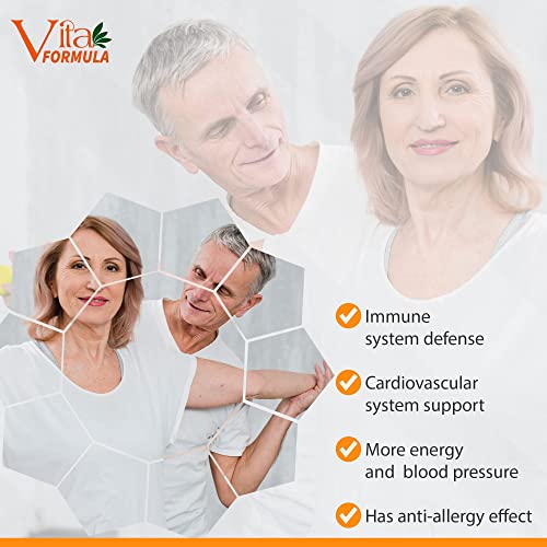 VITA FORMULA Quercetin with Bromelain Supplement, 500mg Vitamin C, Zinc, D3, Magnesium, BioPerine, Extra Strength Immune Support Joint and Respiratory Health Capsules, 120-Ct.