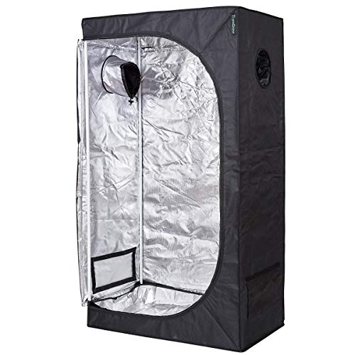 TopoGrow Grow Tent Complete Kit 300W LED Grow Light Full-Spectrum Indoor Hydroponics 36"X20"X63" Grow Tent 4" Ventilation Kit with Hangers,Hygrometer, Shear, Timer,Trellis Netting Full Setup