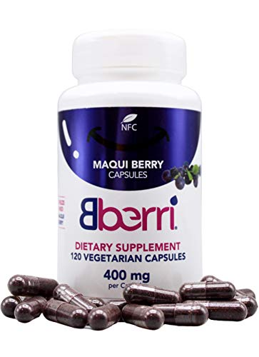 Bberri Maqui Berry Capsules, 120 Capsules of 100% Freeze Dried Maqui Berry