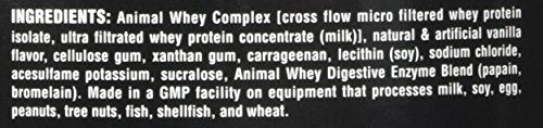 Animal, Whey Isolate Whey Protein Powder – Isolate Loaded for Post Workout and Recovery – Low Sugar with Highly Digestible Whey Isolate Protein Pounds, Vanilla, 32 Ounce