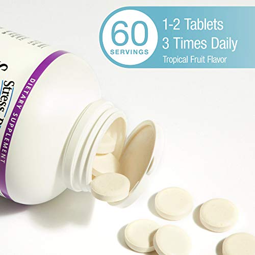 Stress-Relax Chewable Suntheanine L-Theanine 100 mg by Natural Factors, Non-Drowsy Stress Support for Mental Calmness and Relaxation, Tropical Fruit Flavor, 120 Tablets