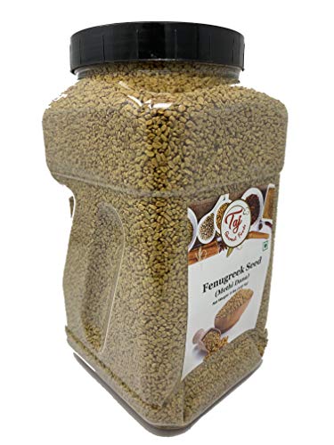 TAJ Premium Indian Methi Seeds, Fenugreek Seeds, Trigonella foenum graecum, (8 Pounds Jar)