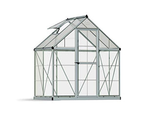 Palram HG5504 Hybrid Hobby Greenhouse, 6' x 4' x 7', Silver