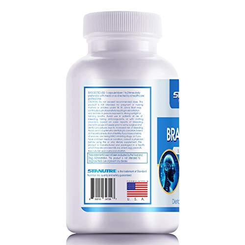 STANUTRE Brain Boost Nootropic, Memory Focus &Clarity Formula,Ginkgo Biloba, St.John's Wort, Bacopa Extract & More, for Mental Sharpness Improvement, Capsule Supplement 30 Count
