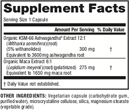 Webber Naturals Ashwagandha with Maca, 3,600 mg of Ashwagandha Root with 1,650 mg of Maca Root Per Pill, 60 Vegetarian Capsules, Gluten Free, Non-GMO