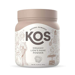 KOS Organic Lions Mane Powder - Lion's Mane Mushroom Powder - Natural Nootropic, Supports Memory & Focus, Immunity Booster - Potent Mushroom Supplement - 12.84 oz.