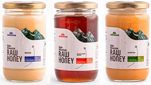 World's Finest 100% Pure Raw Unfiltered Honey 3-Pack Variety in Glass Jars. Winner of 36 International Awards. Rich Natural Wildflower Flavor Filled with Healthy Nutrients from Kyrgyz Mountains